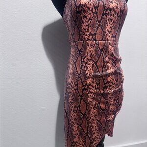 Orange Snake Print Women's Dress